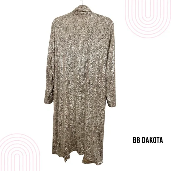 BB Dakota gold sequin duster, size large - Picture 3 of 12